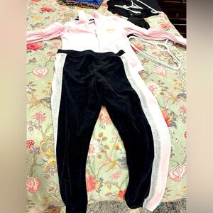 Juicy couture track suit pink n black tops size medium and bottom size small
